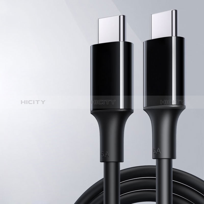 Cable Adaptador Type-C USB-C a Type-C USB-C 100W H04 para Apple iPad Pro 12.9 (2022) Negro