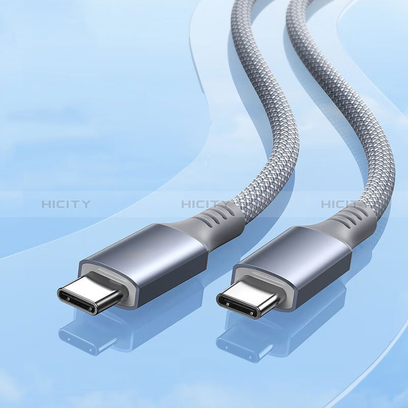 Cable Adaptador Type-C USB-C a Type-C USB-C 100W H06 para Apple iPhone 15 Gris Oscuro