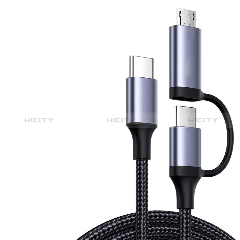 Cable Adaptador Type-C USB-C a Type-C USB-C 60W H02 para Apple iPhone 15 Pro Max Negro