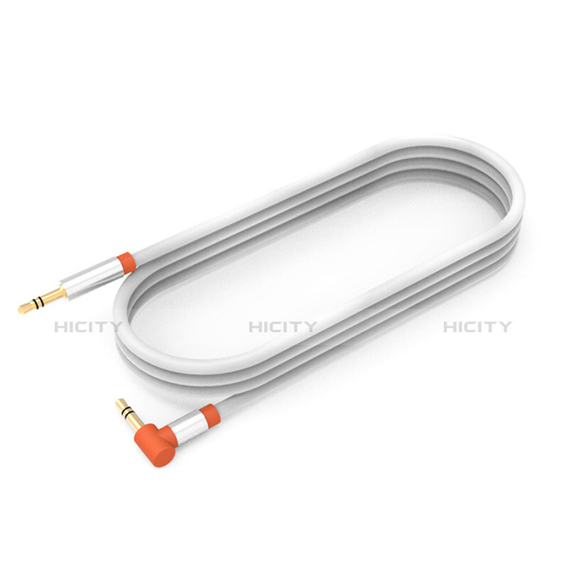 Cable Mini Jack de 3.5mm Adaptador Estereo Doble Macho Plano Audio A11 Naranja