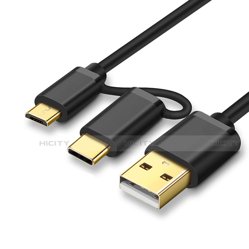 Cable Type-C y Mrico USB Android Universal T01 Negro