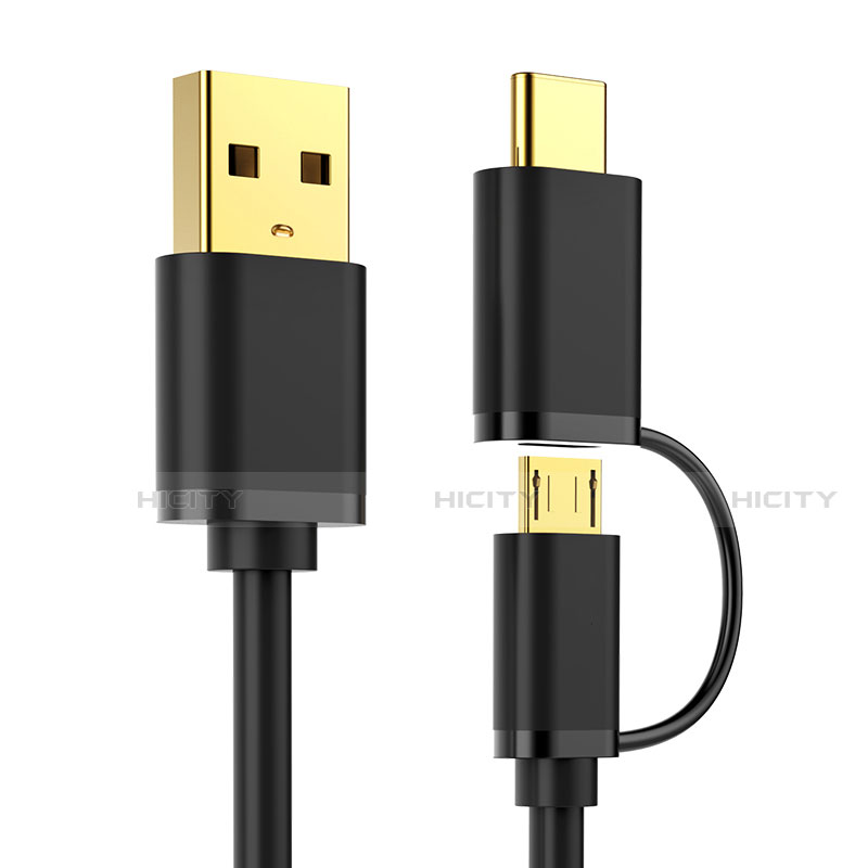 Cable Type-C y Mrico USB Android Universal T01 Negro