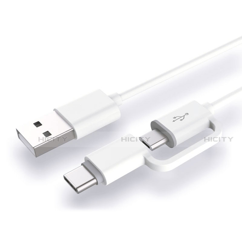 Cable Type-C y Mrico USB Android Universal T04 Blanco