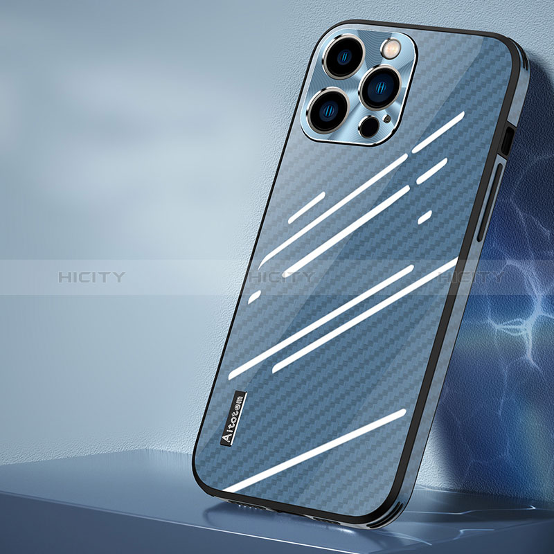 Carcasa Bumper Funda Silicona Espejo AT1 para Apple iPhone 13 Pro Max Azul