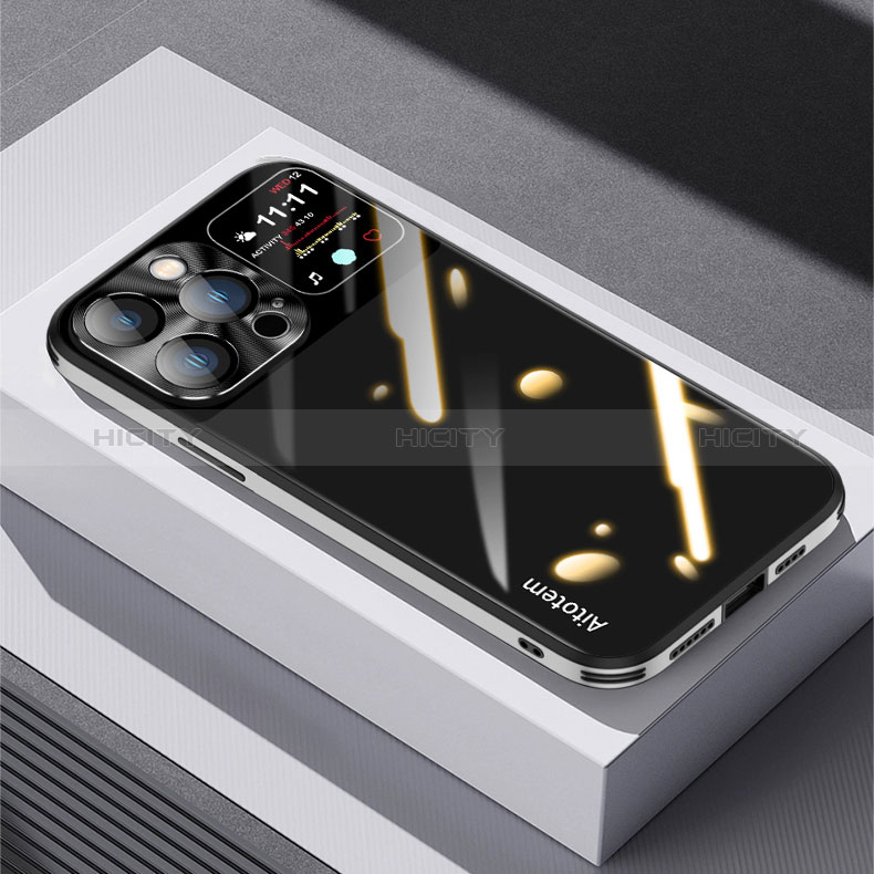 Carcasa Bumper Funda Silicona Espejo AT1 para Apple iPhone 13 Pro Max Negro