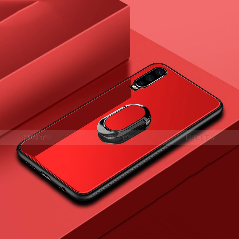 Carcasa Bumper Funda Silicona Espejo con Anillo de dedo Soporte para Huawei P30