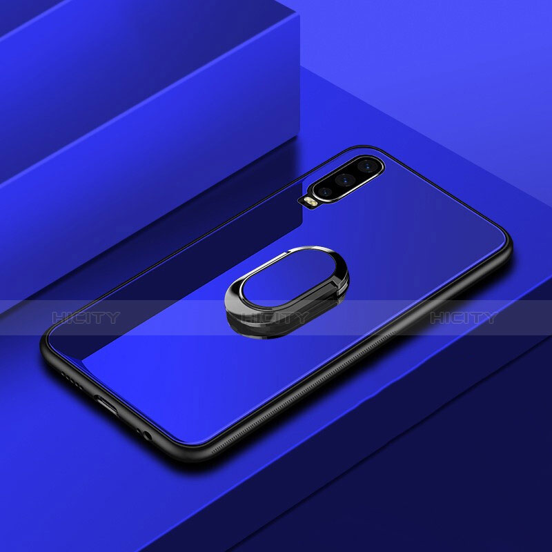Carcasa Bumper Funda Silicona Espejo con Anillo de dedo Soporte para Huawei P30