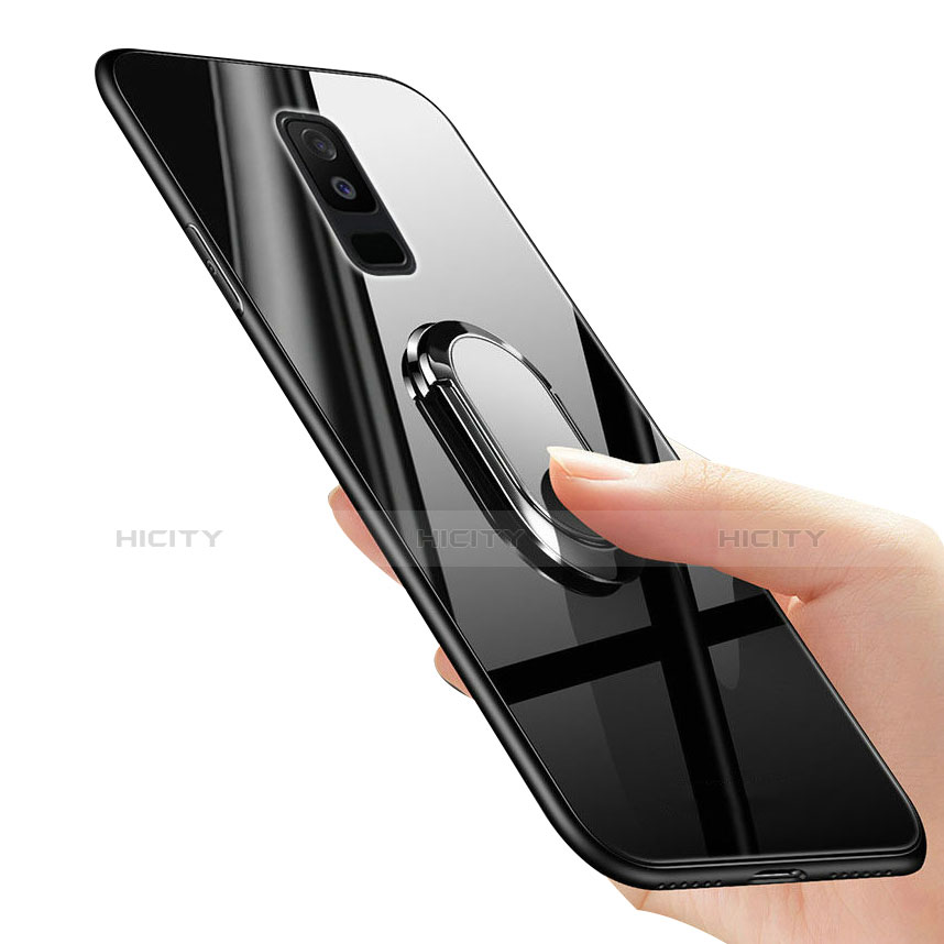 Carcasa Bumper Funda Silicona Espejo con Anillo de dedo Soporte para Samsung Galaxy A6 Plus (2018)