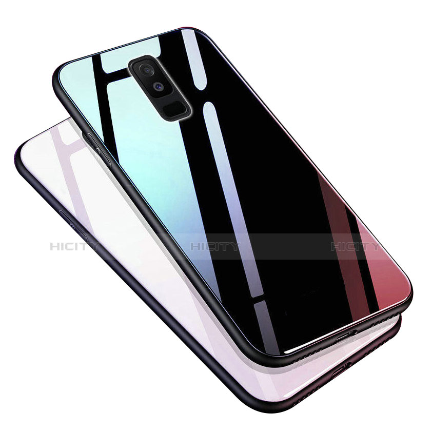 Carcasa Bumper Funda Silicona Espejo con Anillo de dedo Soporte para Samsung Galaxy A6 Plus