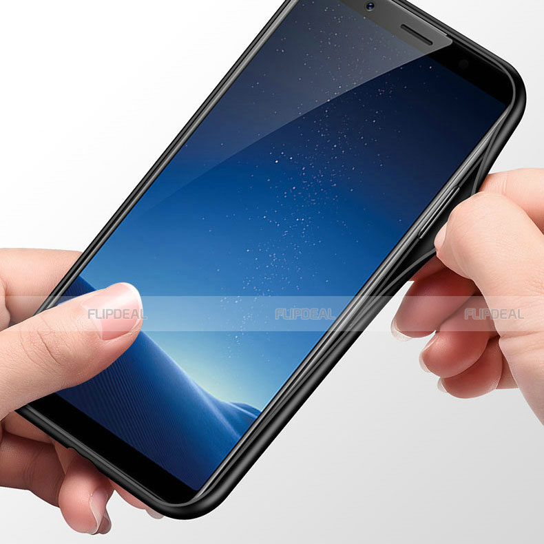 Carcasa Bumper Funda Silicona Espejo con Anillo de dedo Soporte para Samsung Galaxy A9 Star Lite