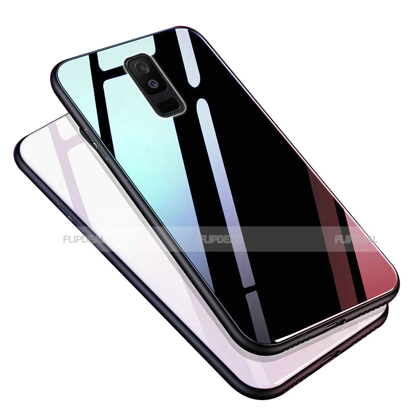 Carcasa Bumper Funda Silicona Espejo con Anillo de dedo Soporte para Samsung Galaxy A9 Star Lite