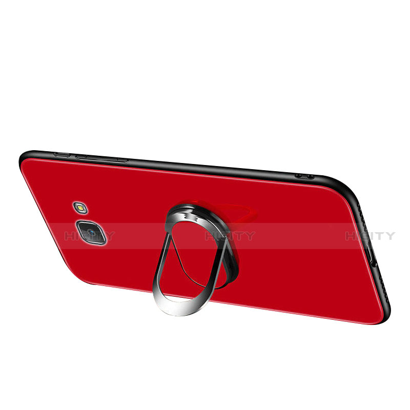 Carcasa Bumper Funda Silicona Espejo con Anillo de dedo Soporte para Samsung Galaxy J7 Prime