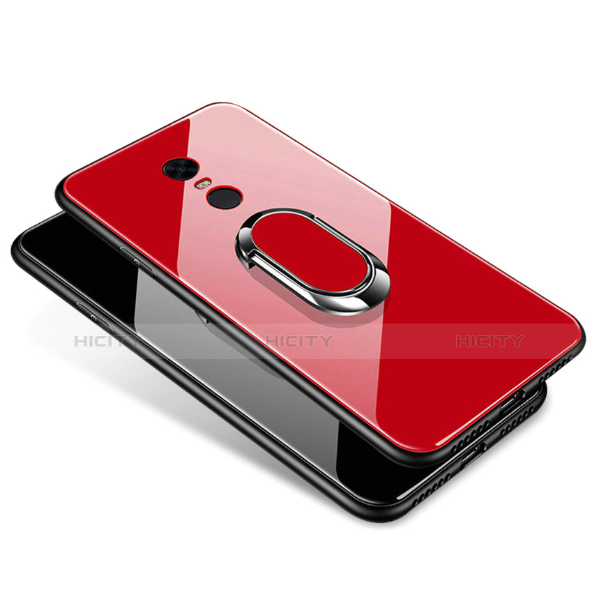 Carcasa Bumper Funda Silicona Espejo con Anillo de dedo Soporte para Xiaomi Redmi Note 5 Indian Version