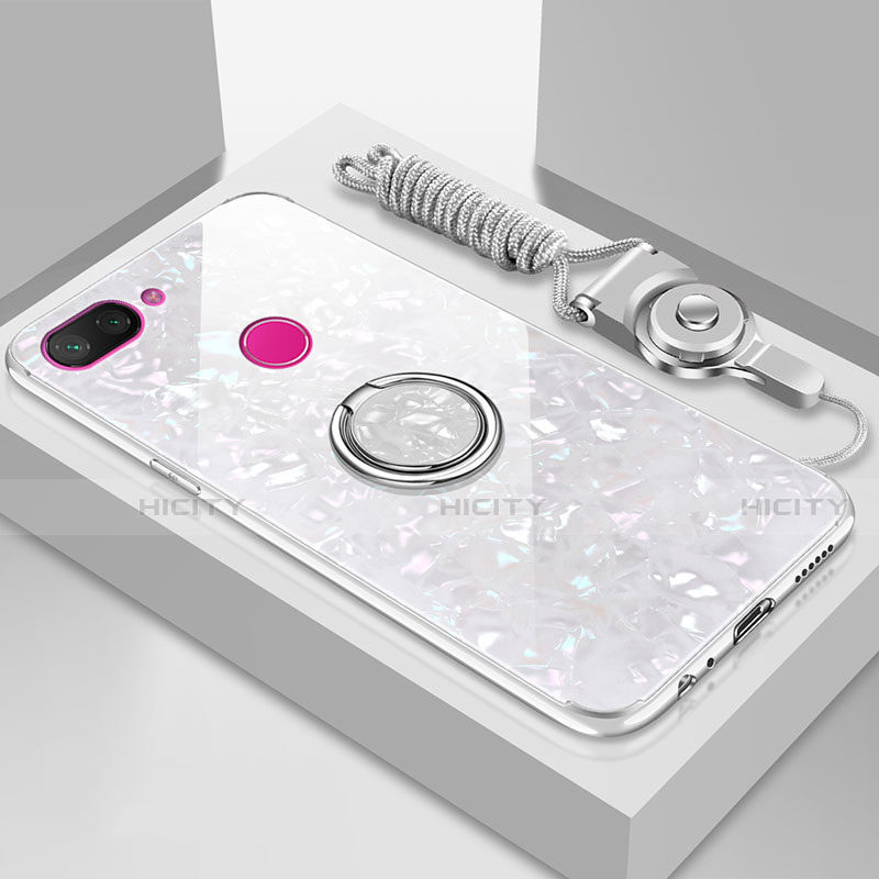 Carcasa Bumper Funda Silicona Espejo con Magnetico Anillo de dedo Soporte A01 para Xiaomi Mi 8 Lite