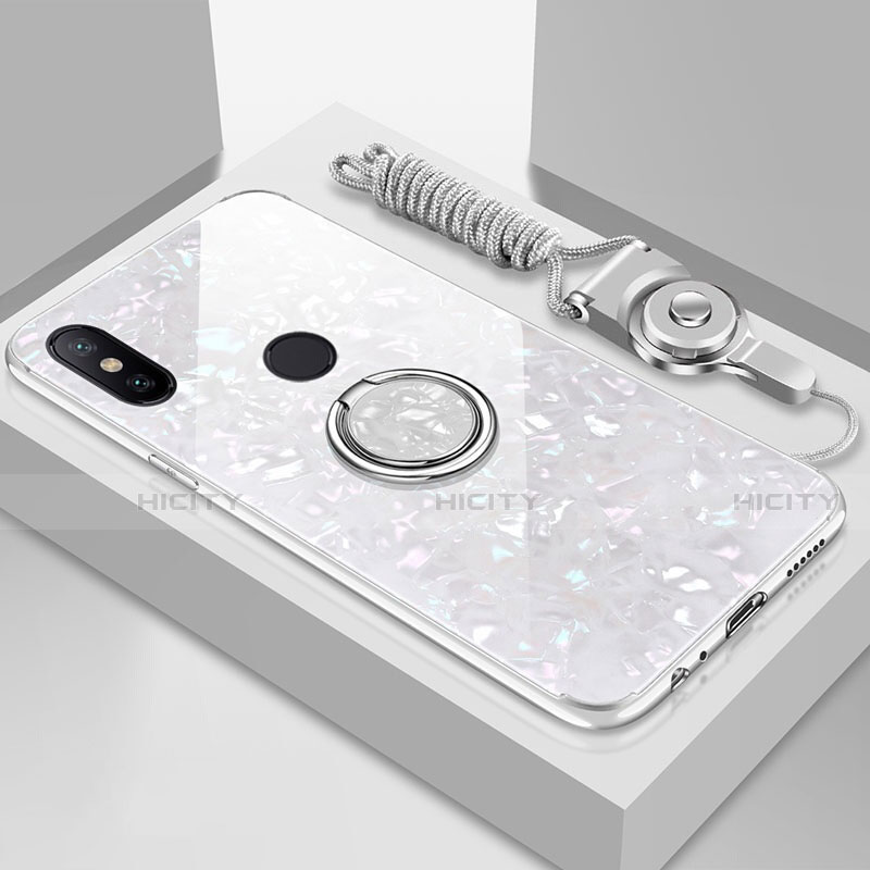 Carcasa Bumper Funda Silicona Espejo con Magnetico Anillo de dedo Soporte A01 para Xiaomi Mi A2