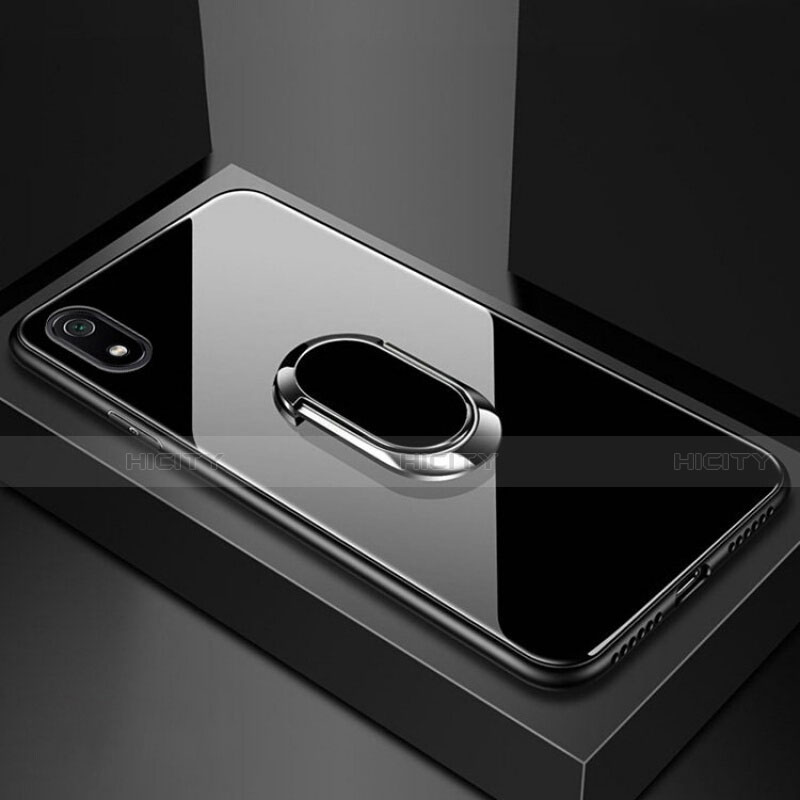 Carcasa Bumper Funda Silicona Espejo con Magnetico Anillo de dedo Soporte A01 para Xiaomi Redmi 7A