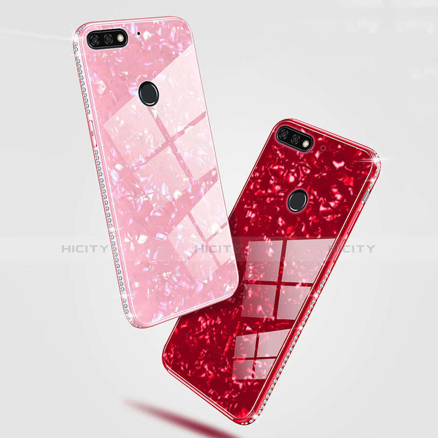 Carcasa Bumper Funda Silicona Espejo con Magnetico Anillo de dedo Soporte M01 para Huawei Y6 (2018)