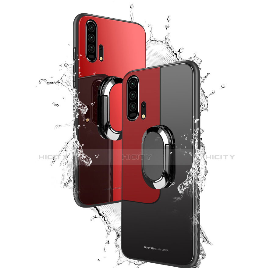 Carcasa Bumper Funda Silicona Espejo con Magnetico Anillo de dedo Soporte para Huawei Honor 20 Pro