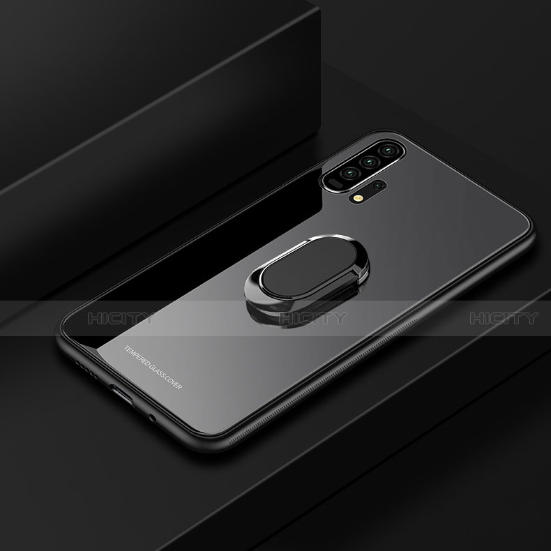 Carcasa Bumper Funda Silicona Espejo con Magnetico Anillo de dedo Soporte para Huawei Honor 20 Pro