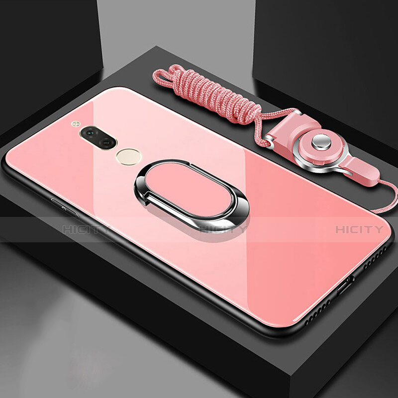 Carcasa Bumper Funda Silicona Espejo con Magnetico Anillo de dedo Soporte para Huawei Mate 10 Lite