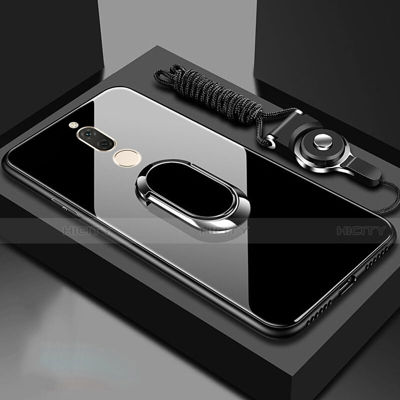 Carcasa Bumper Funda Silicona Espejo con Magnetico Anillo de dedo Soporte para Huawei Nova 2i