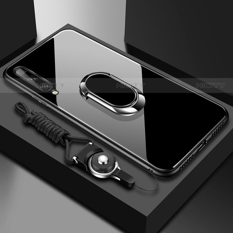 Carcasa Bumper Funda Silicona Espejo con Magnetico Anillo de dedo Soporte para Huawei P smart S