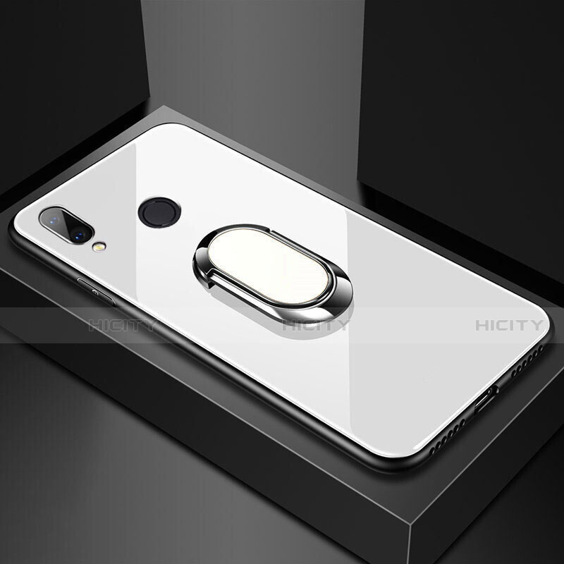 Carcasa Bumper Funda Silicona Espejo con Magnetico Anillo de dedo Soporte para Huawei P20 Lite