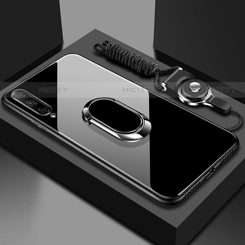 Carcasa Bumper Funda Silicona Espejo con Magnetico Anillo de dedo Soporte para Huawei Y9s Negro