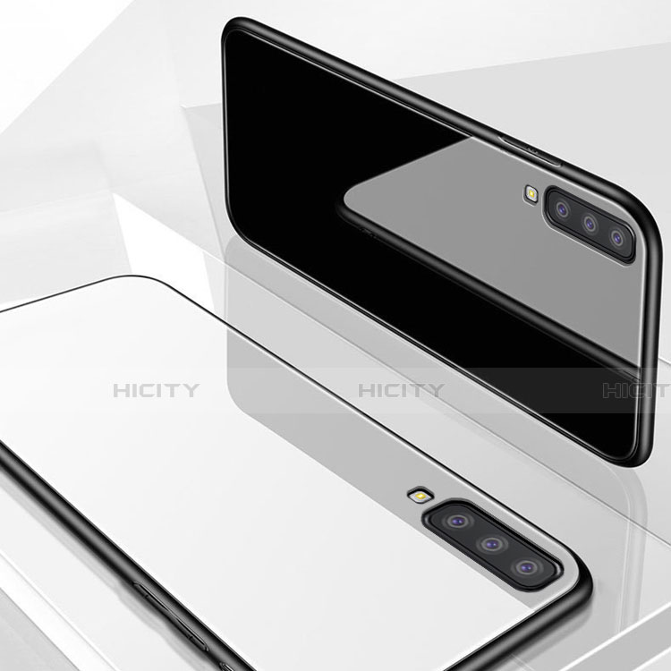 Carcasa Bumper Funda Silicona Espejo con Magnetico Anillo de dedo Soporte para Samsung Galaxy A70