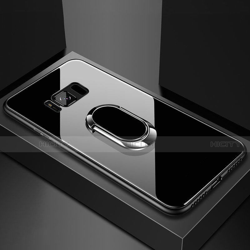 Carcasa Bumper Funda Silicona Espejo con Magnetico Anillo de dedo Soporte para Samsung Galaxy S8 Plus