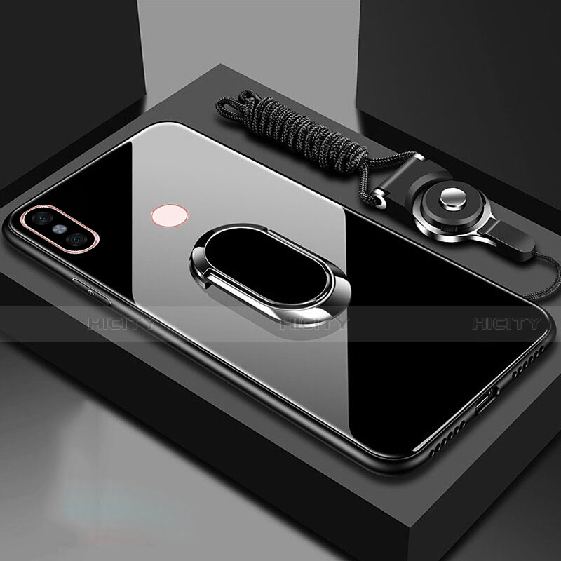 Carcasa Bumper Funda Silicona Espejo con Magnetico Anillo de dedo Soporte para Xiaomi Mi 6X