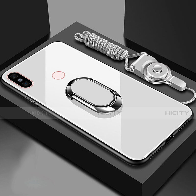 Carcasa Bumper Funda Silicona Espejo con Magnetico Anillo de dedo Soporte para Xiaomi Mi 6X