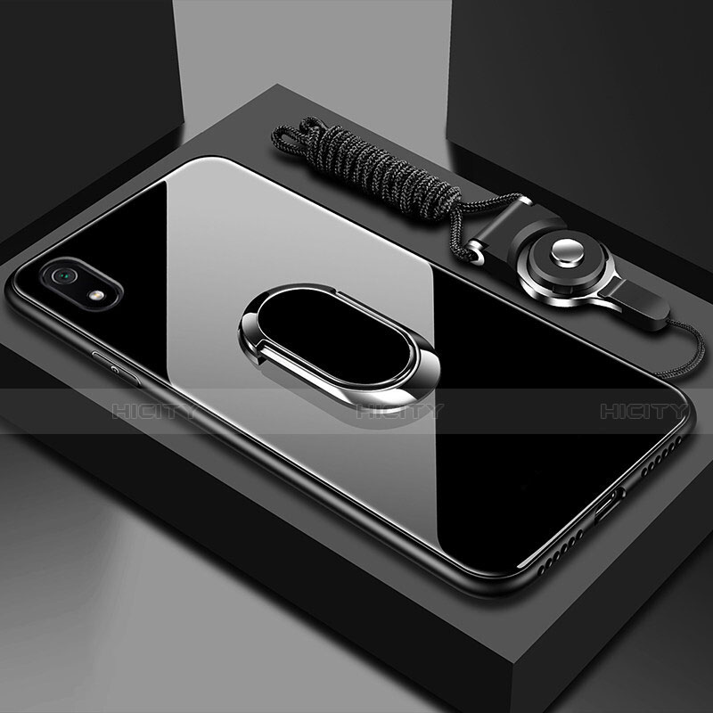 Carcasa Bumper Funda Silicona Espejo con Magnetico Anillo de dedo Soporte para Xiaomi Redmi 7A