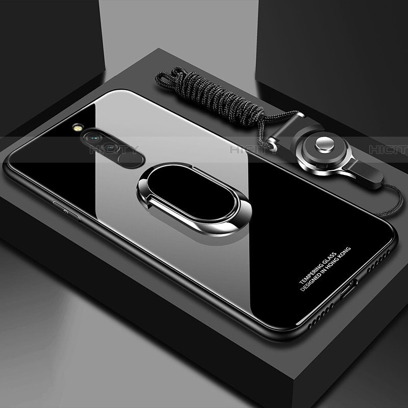 Carcasa Bumper Funda Silicona Espejo con Magnetico Anillo de dedo Soporte para Xiaomi Redmi 8