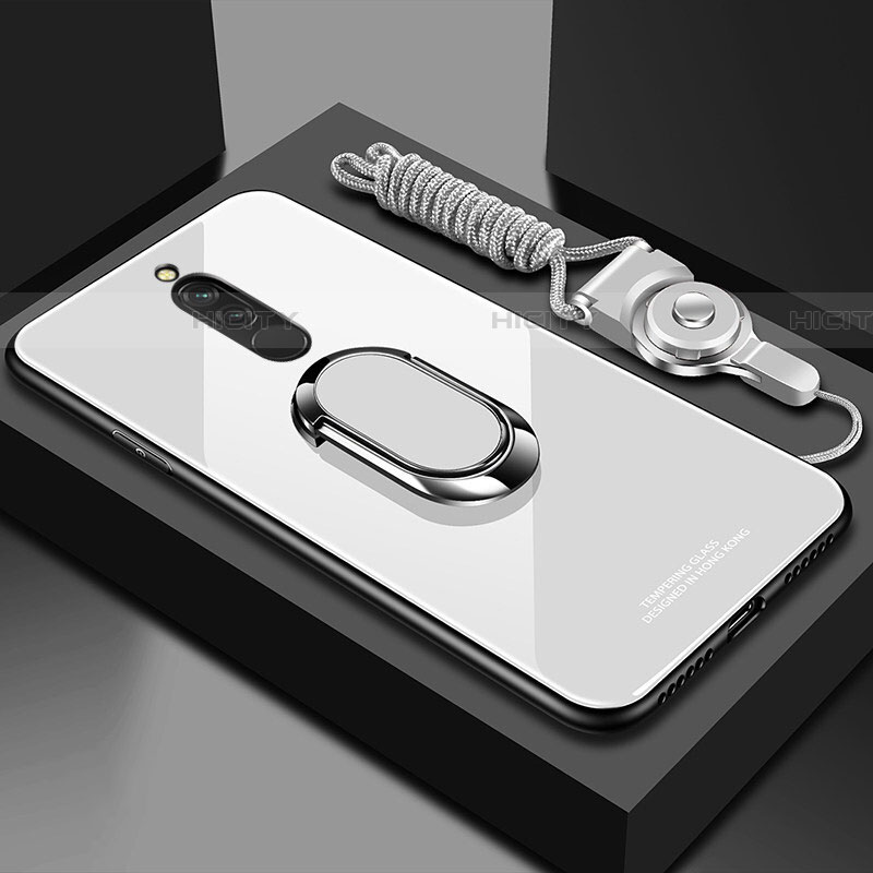 Carcasa Bumper Funda Silicona Espejo con Magnetico Anillo de dedo Soporte para Xiaomi Redmi 8