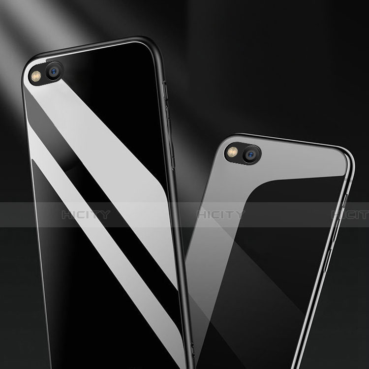 Carcasa Bumper Funda Silicona Espejo con Magnetico Anillo de dedo Soporte para Xiaomi Redmi Go