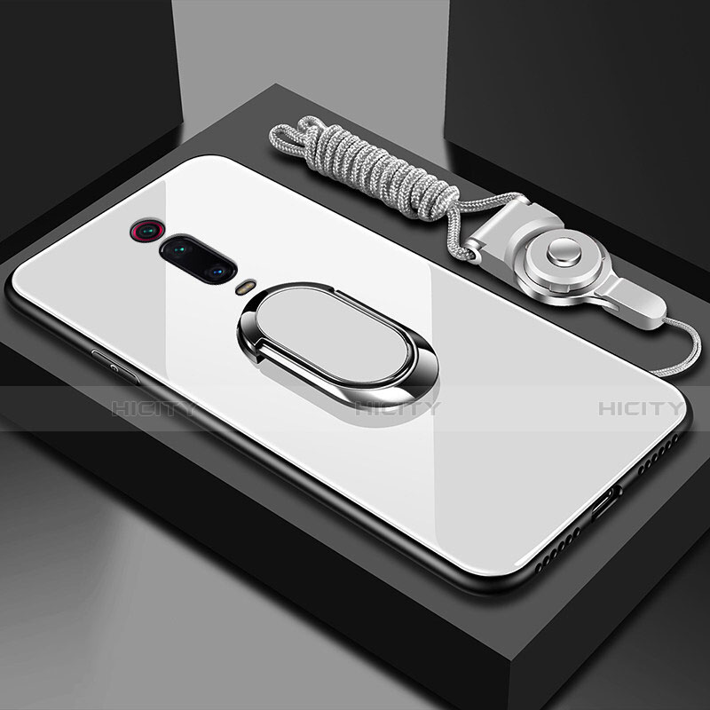 Carcasa Bumper Funda Silicona Espejo con Magnetico Anillo de dedo Soporte T01 para Xiaomi Mi 9T Pro