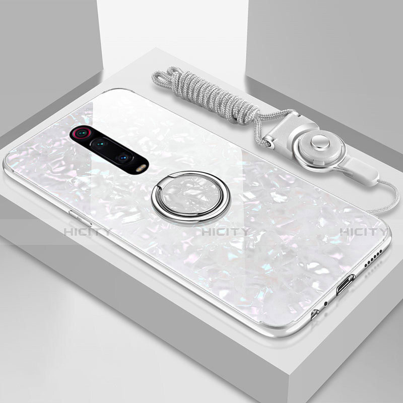 Carcasa Bumper Funda Silicona Espejo con Magnetico Anillo de dedo Soporte T02 para Xiaomi Redmi K20 Pro