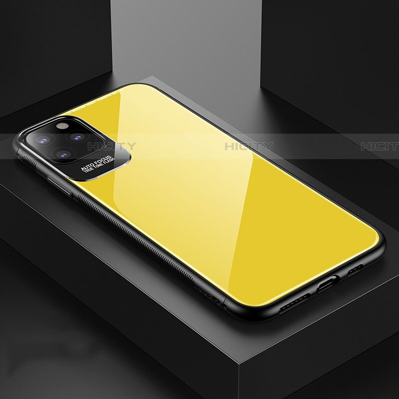 Carcasa Bumper Funda Silicona Espejo G02 para Apple iPhone 11 Pro Max Amarillo