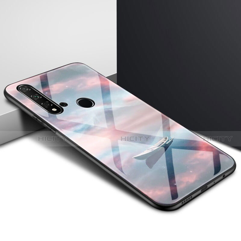 Carcasa Bumper Funda Silicona Espejo Gradiente Arco iris H01 para Huawei Nova 5i