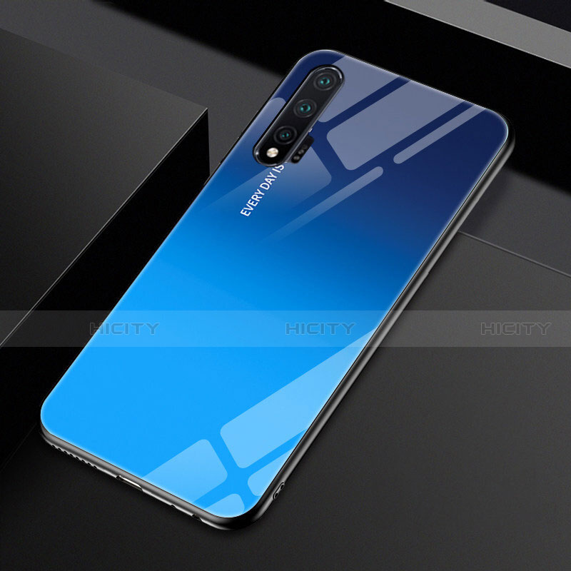 Carcasa Bumper Funda Silicona Espejo Gradiente Arco iris H01 para Huawei Nova 6 5G