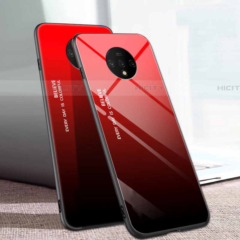Carcasa Bumper Funda Silicona Espejo Gradiente Arco iris H01 para OnePlus 7T