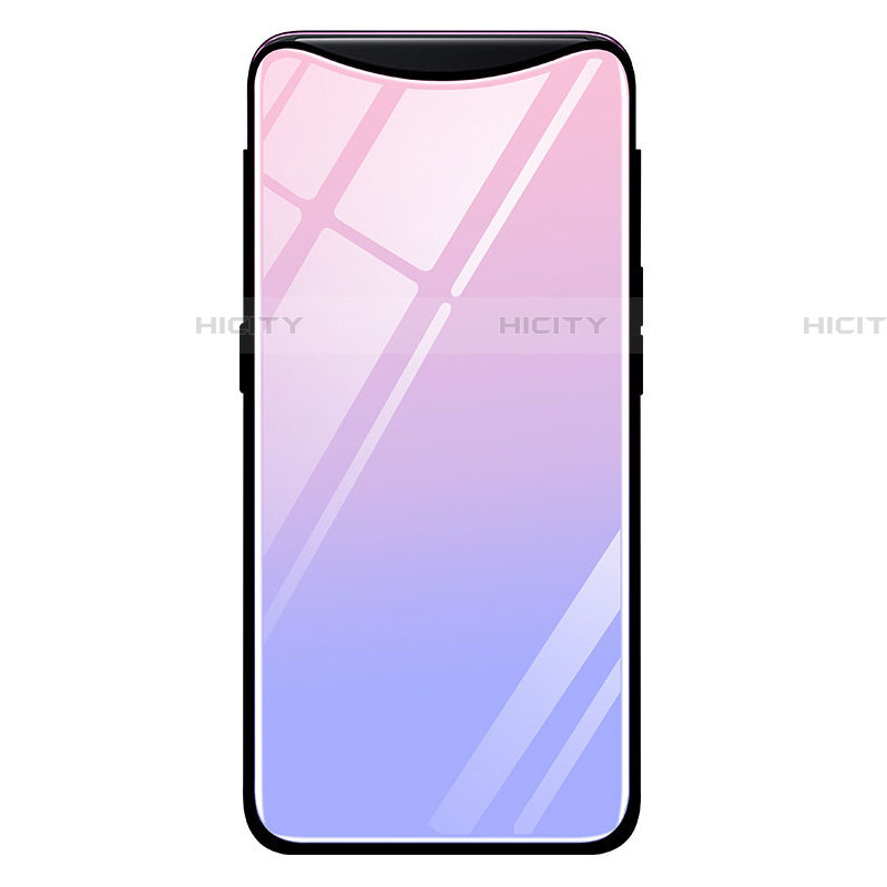 Carcasa Bumper Funda Silicona Espejo Gradiente Arco iris H01 para Oppo Find X