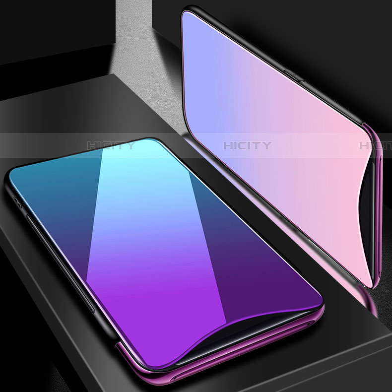 Carcasa Bumper Funda Silicona Espejo Gradiente Arco iris H01 para Oppo Find X