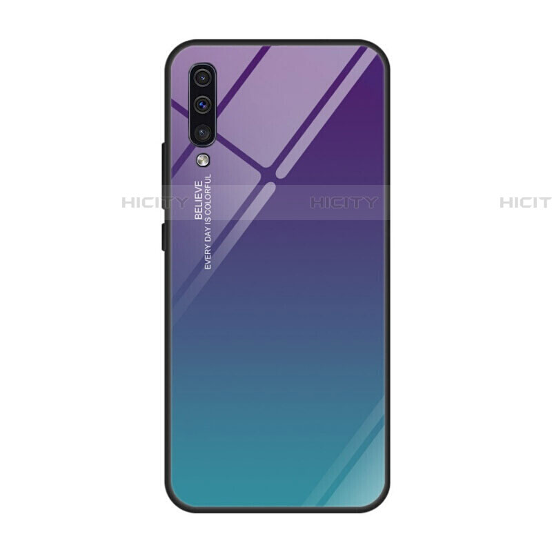 Carcasa Bumper Funda Silicona Espejo Gradiente Arco iris H01 para Samsung Galaxy A90 5G