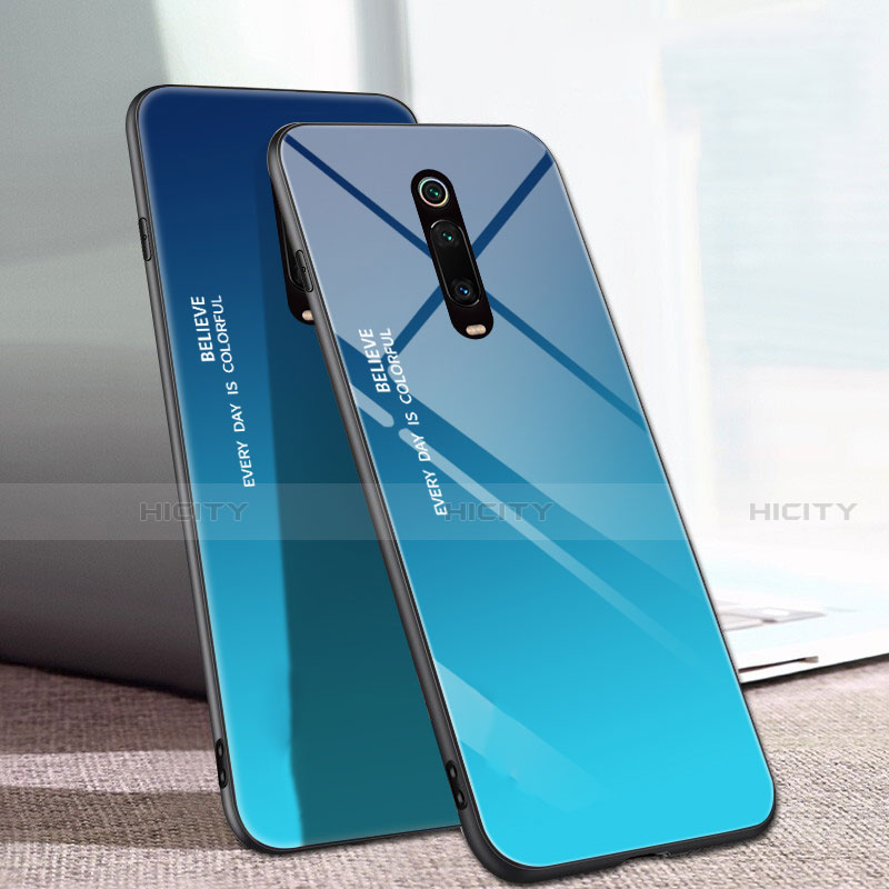 Carcasa Bumper Funda Silicona Espejo Gradiente Arco iris H01 para Xiaomi Mi 9T