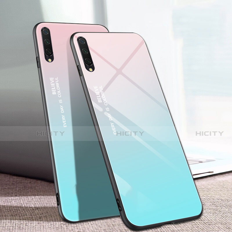 Carcasa Bumper Funda Silicona Espejo Gradiente Arco iris H01 para Xiaomi Mi A3