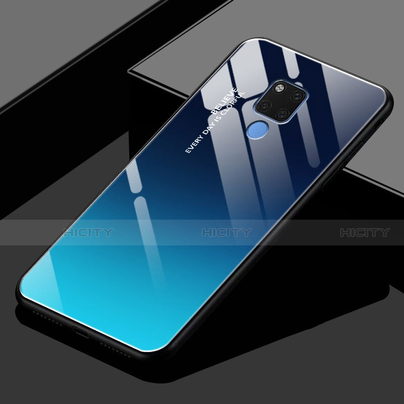 Carcasa Bumper Funda Silicona Espejo Gradiente Arco iris H02 para Huawei Mate 20 X 5G