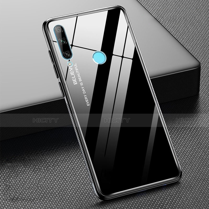 Carcasa Bumper Funda Silicona Espejo Gradiente Arco iris H02 para Huawei P Smart+ Plus (2019) Negro