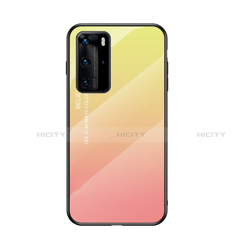 Carcasa Bumper Funda Silicona Espejo Gradiente Arco iris H02 para Huawei P40 Pro